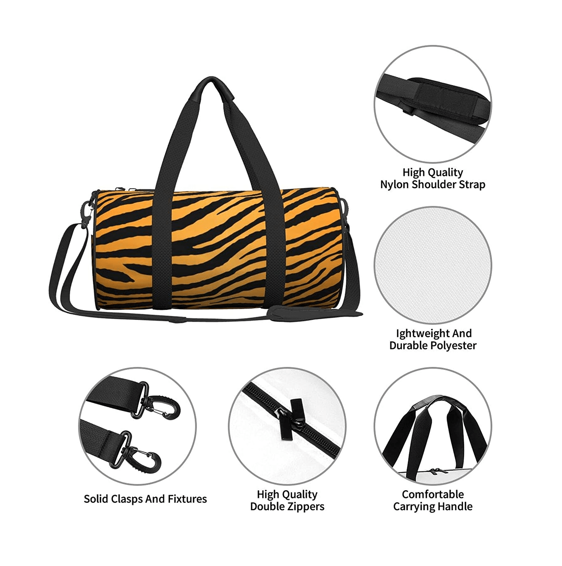 Tiger Printed Duffle Bag