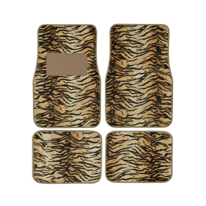 Tiger Print Car Floor Mats Set