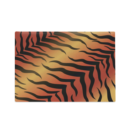 Tempered Tiger Print Cutting Board Glass