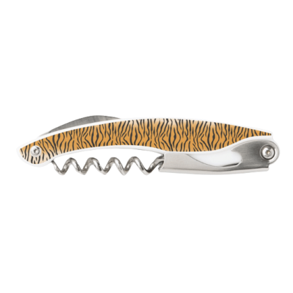 Tiger Striped Printed Hinged Corkscrew