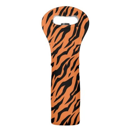 Tiger Print Pattern Wine Tote Cover