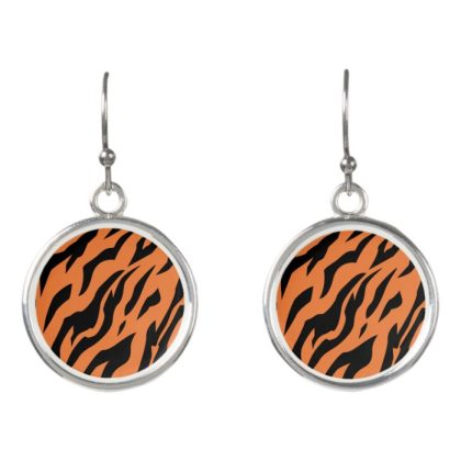 tiger pattern print earrings
