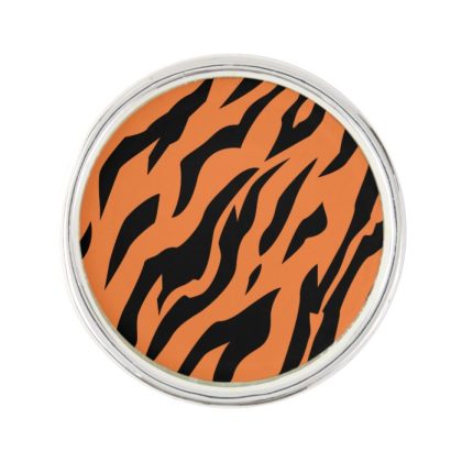 tiger pattern print lapel pin