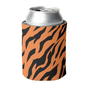 tiger print can cooler koozie