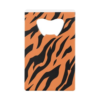 tiger stripe print credit card bottle opener