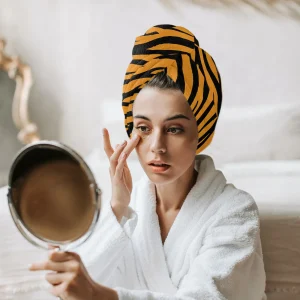 hair drying towel tiger stripes