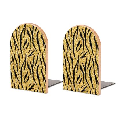 tiger pattern print book ends