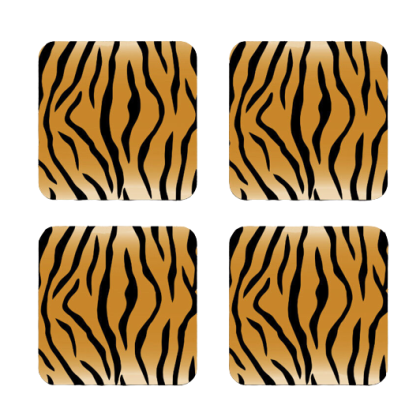 tiger print coasters