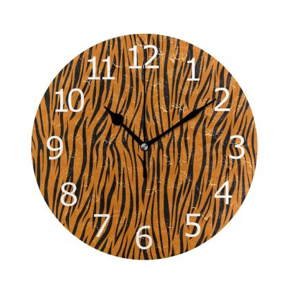 tiger printed wall clock
