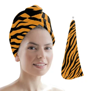 tiger stripe hair towel