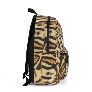 tiger pattern backpack side view