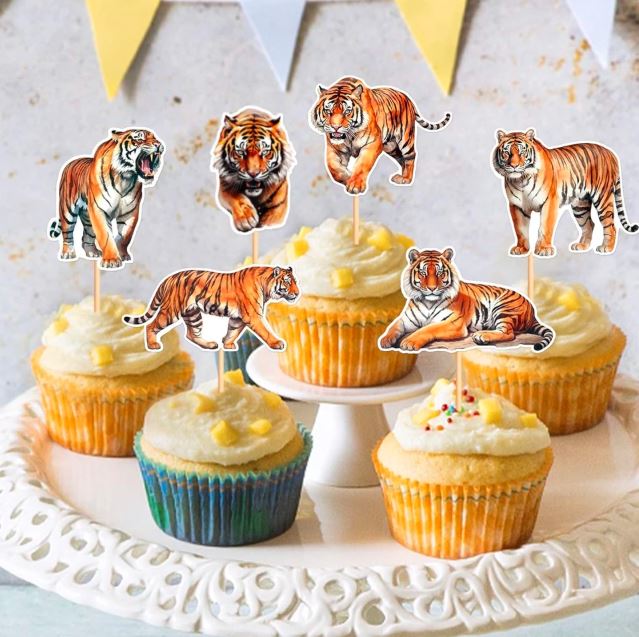 tiger cupcake toppers