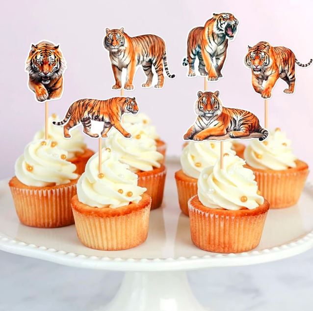 tiger cupcake toppers