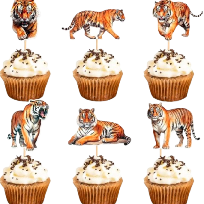 tiger cupcake toppers