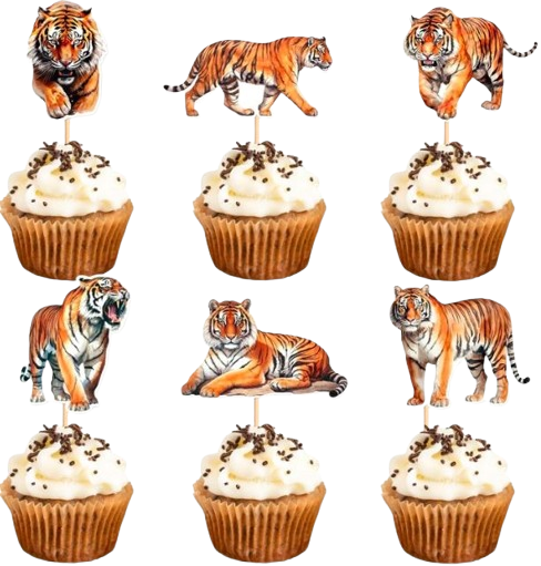 tiger cupcake toppers