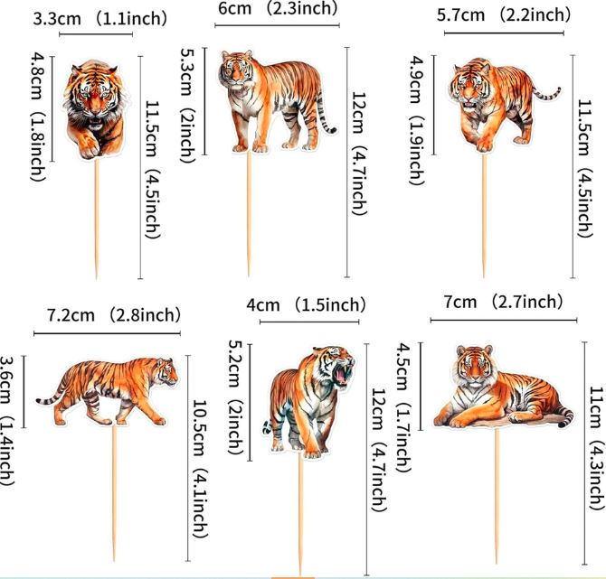tiger cupcake toppers