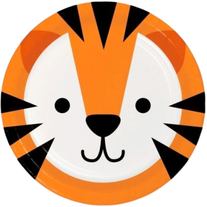 tiger party plates β 7" (8ct)