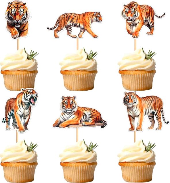 tiger cupcake toppers