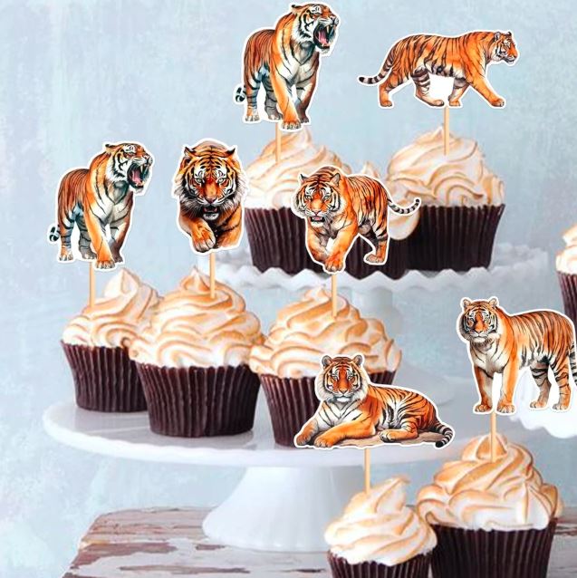 tiger cupcake toppers