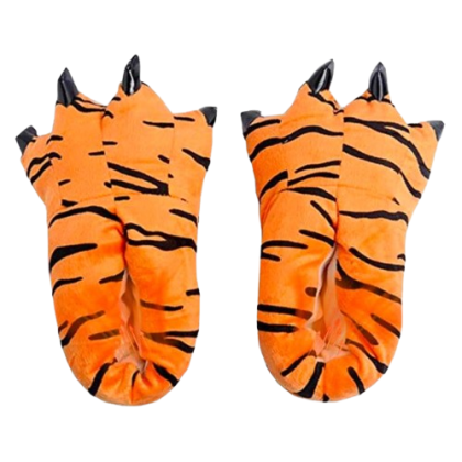 tiger pattern claw slippers