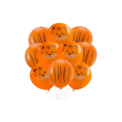 orange striped party balloons 12ct