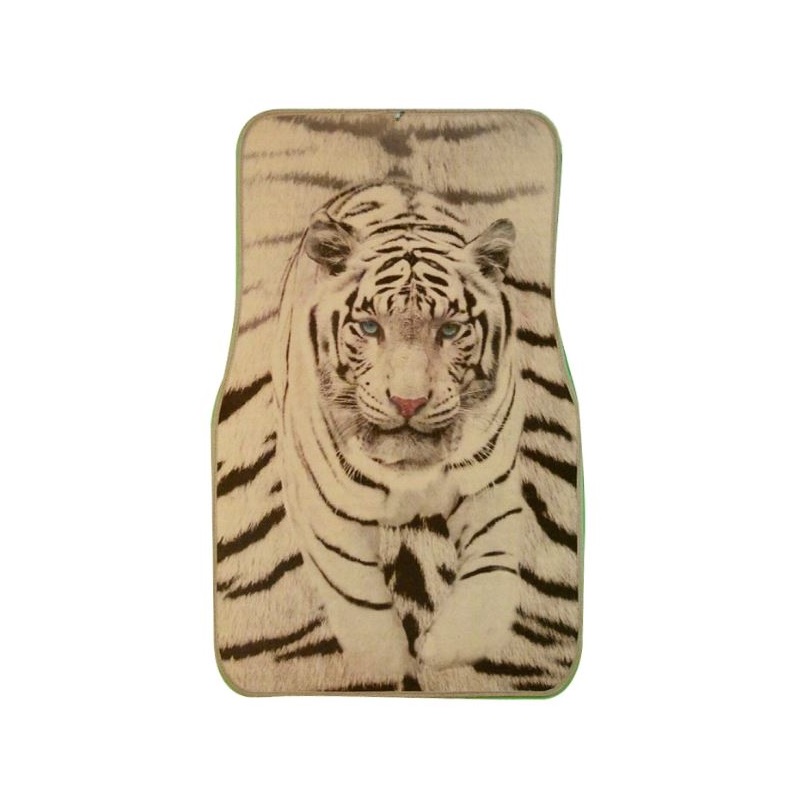 tiger print car mats beige