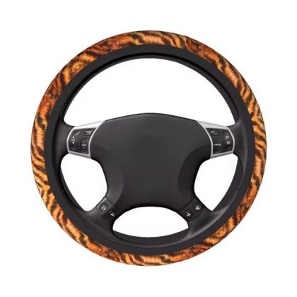 tiger stripe steering wheel cover orange black