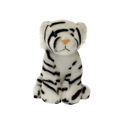 white tiger bean bag plush (6" in)