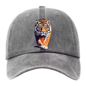gray tiger print adjustable baseball cap