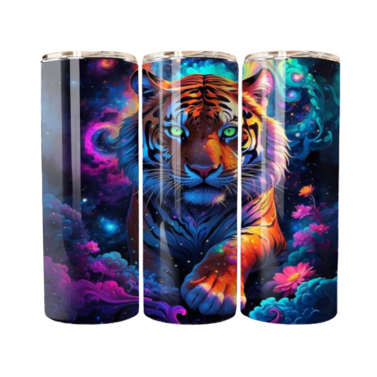 neon tiger colorful tumbler 20oz