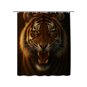 bold roaring tiger shower curtain (70.8" w x 70.8" l)