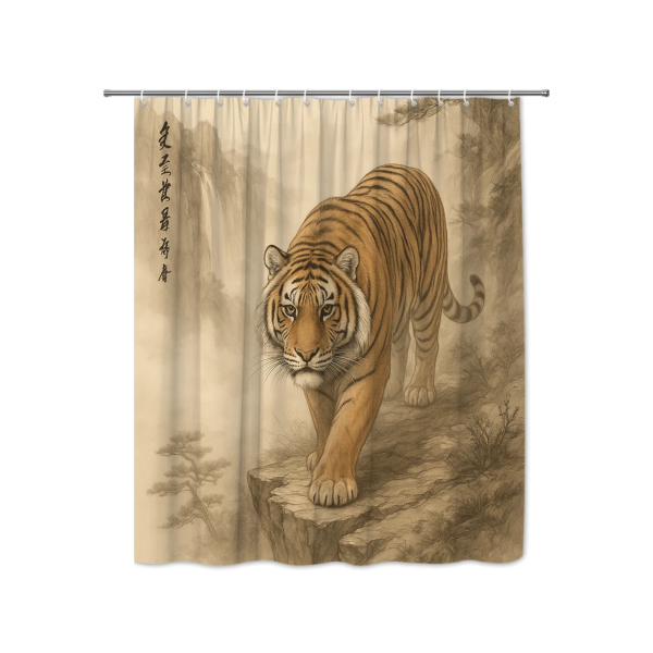 elegant tiger shower curtain 70.8" w x 70.8" l)