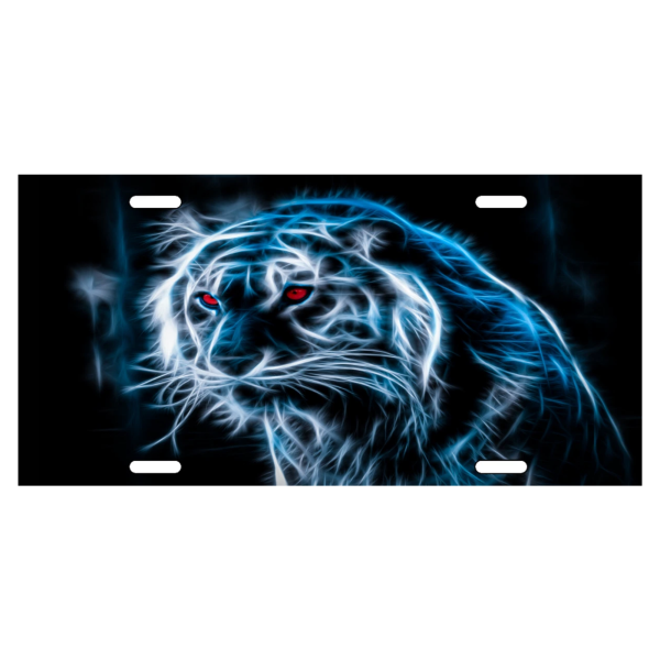 tiger with red eyes license plate