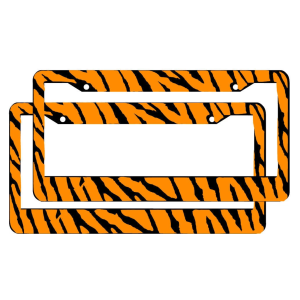 orange tiger stripes license plate frames (2 ct)