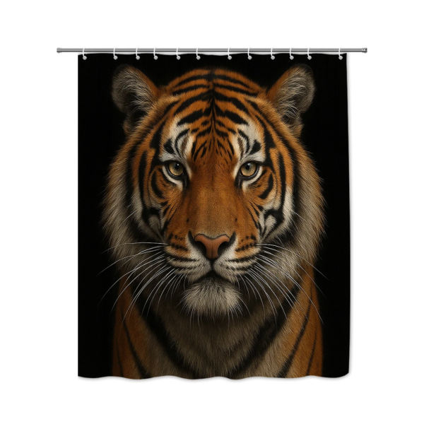 realistic tiger shower curtain (70.8" w x 70.8" l)