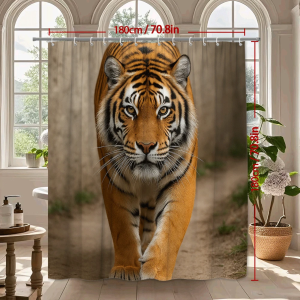 majestic tiger shower curtain (70.8" w x 70.8" l)
