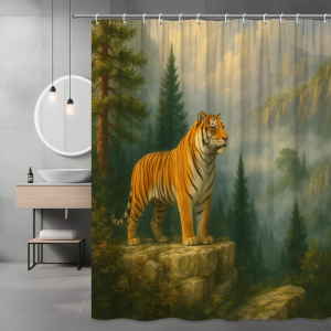 wildlife tiger shower curtain (70.8" w x 70.8" l)
