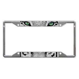 white tiger eyes license plate frame