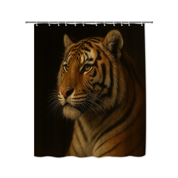wild tiger shower curtain (70.8" w x 70.8" l)