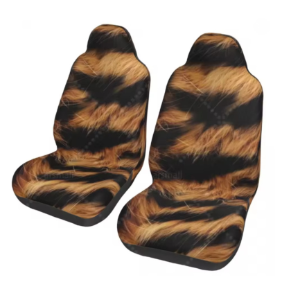Black and Brown Tiger Print Car Seat Covers