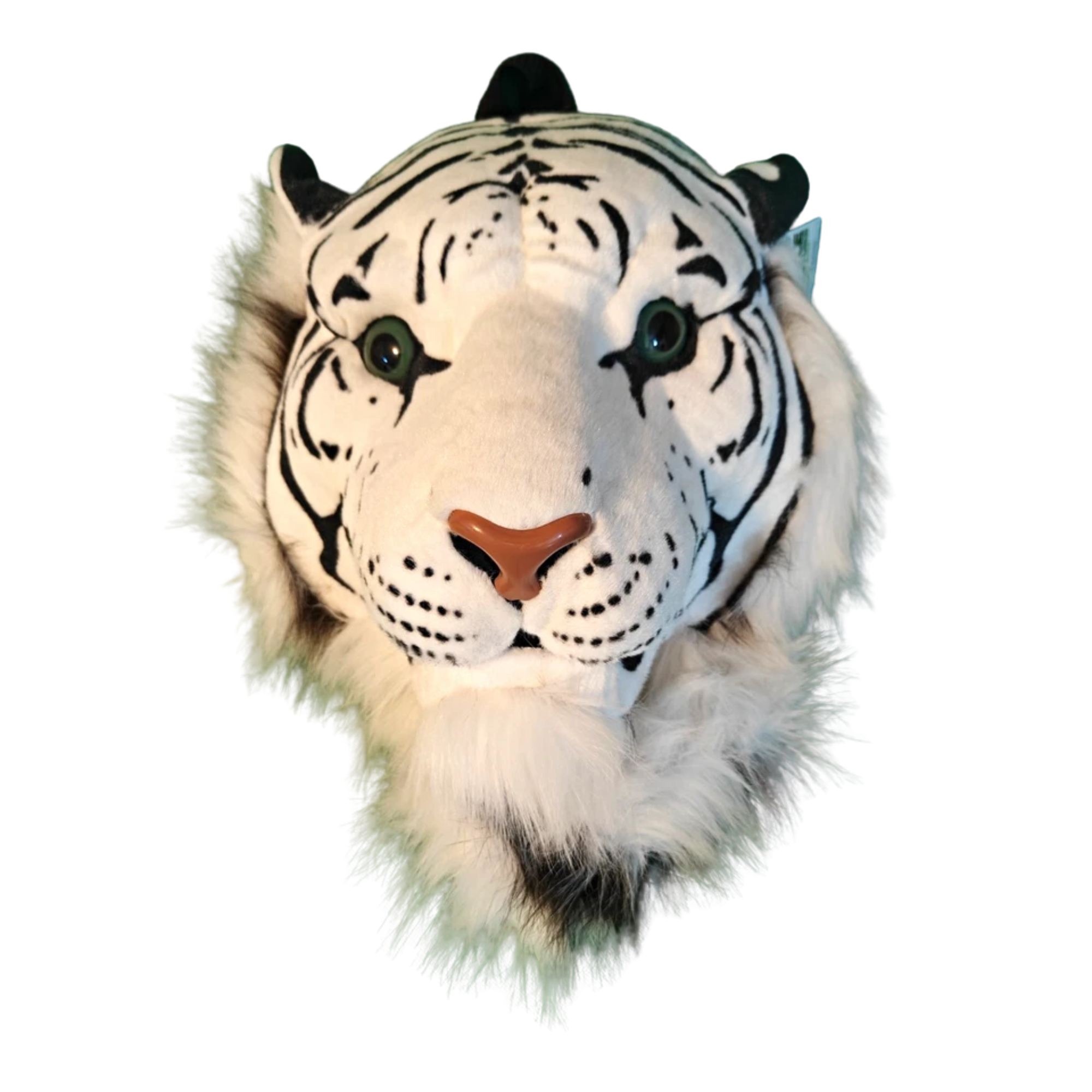 Small White Tiger Head Plush Backpack with Zip