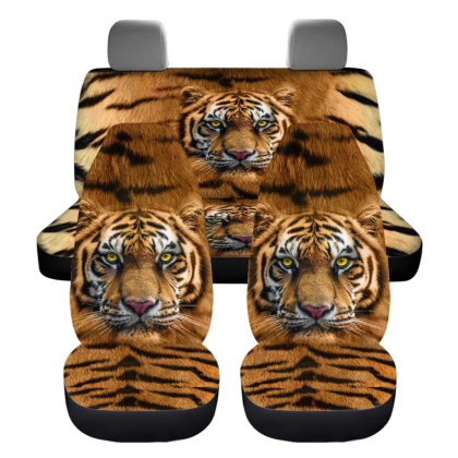 Tiger Face Print Car Seat Covers