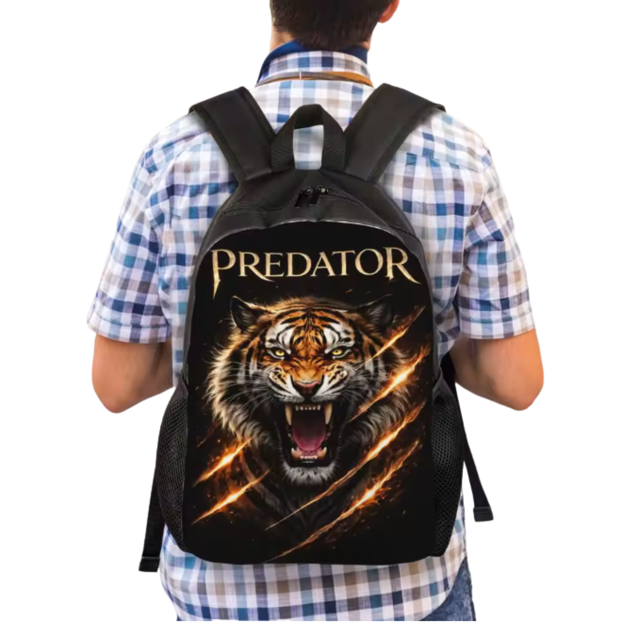 Fierce Tiger Graphic Backpack - Image 3