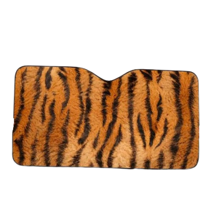 Thin Tiger Skin Print Foldable Windshield Sun Shade