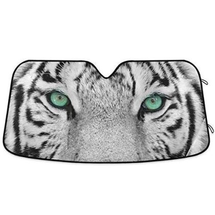 White Tiger Animal Print Car Windshield Sun Shade