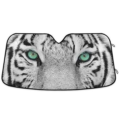 White Tiger Animal Print Car Windshield Sun Shade