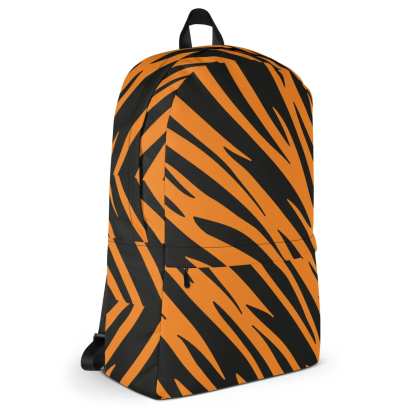 Tiger Stripe Backpack with Multiple Pockets