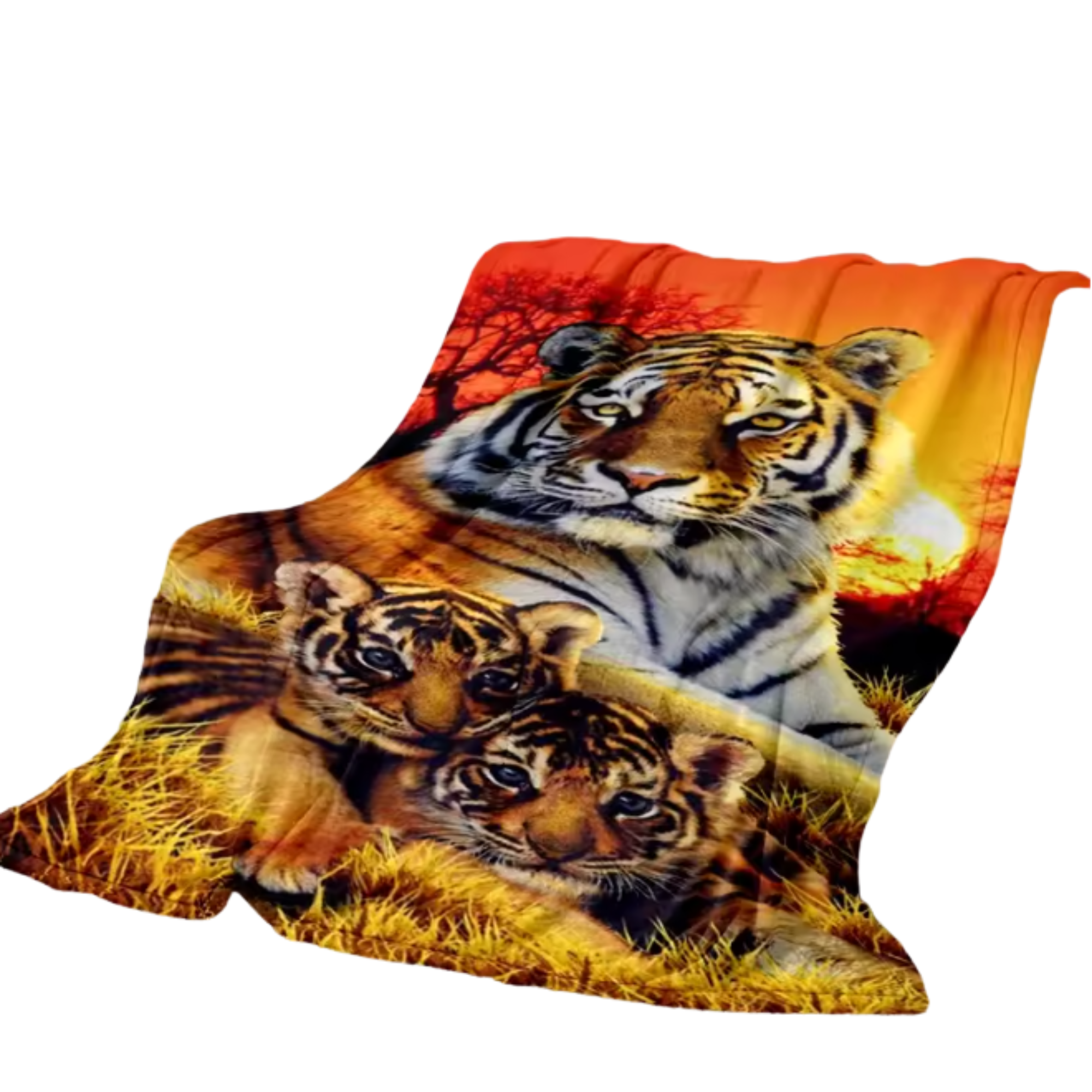 3D Tiger Sherpa Throw Blanket