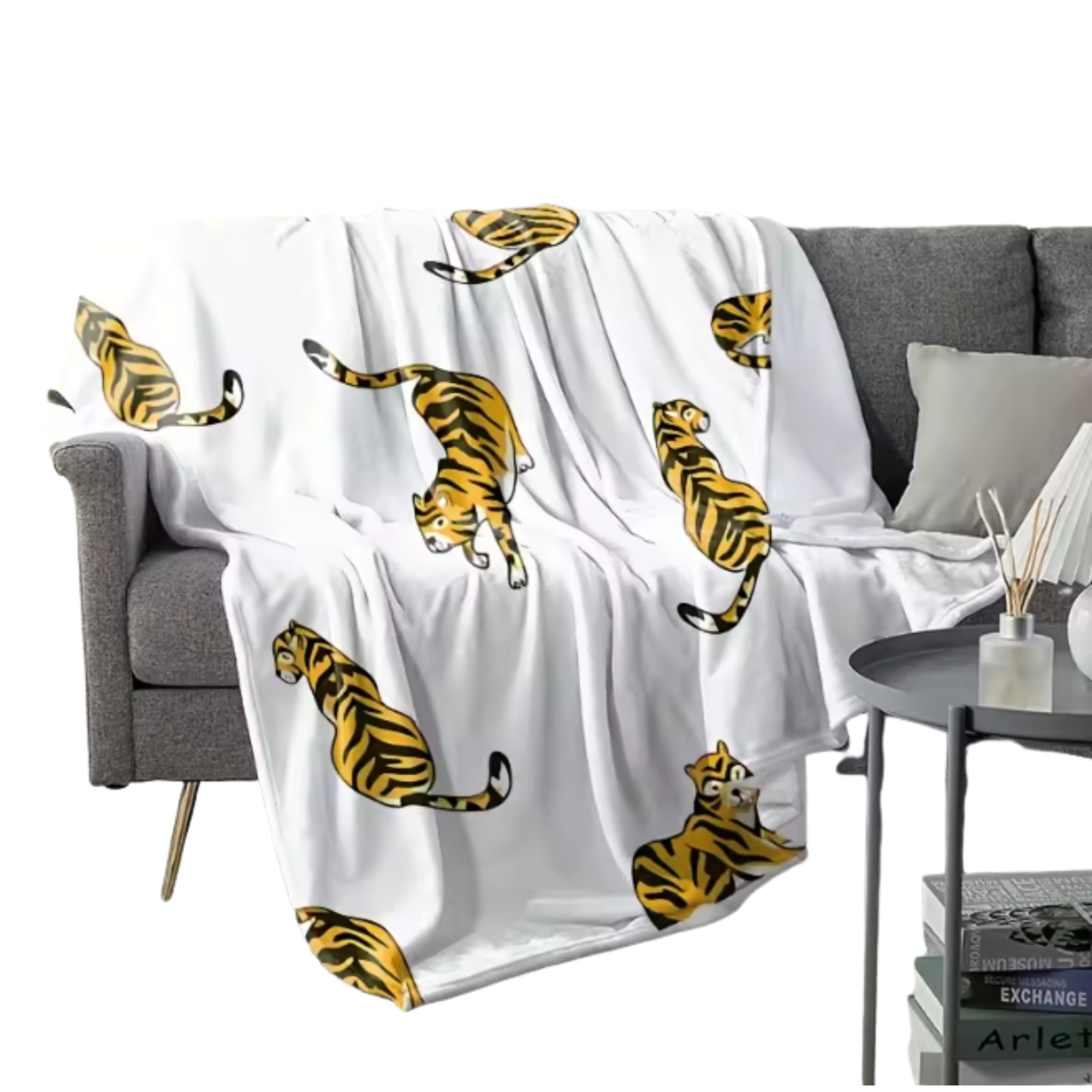 Cute Tiger Print Throw Blanket - Image 3