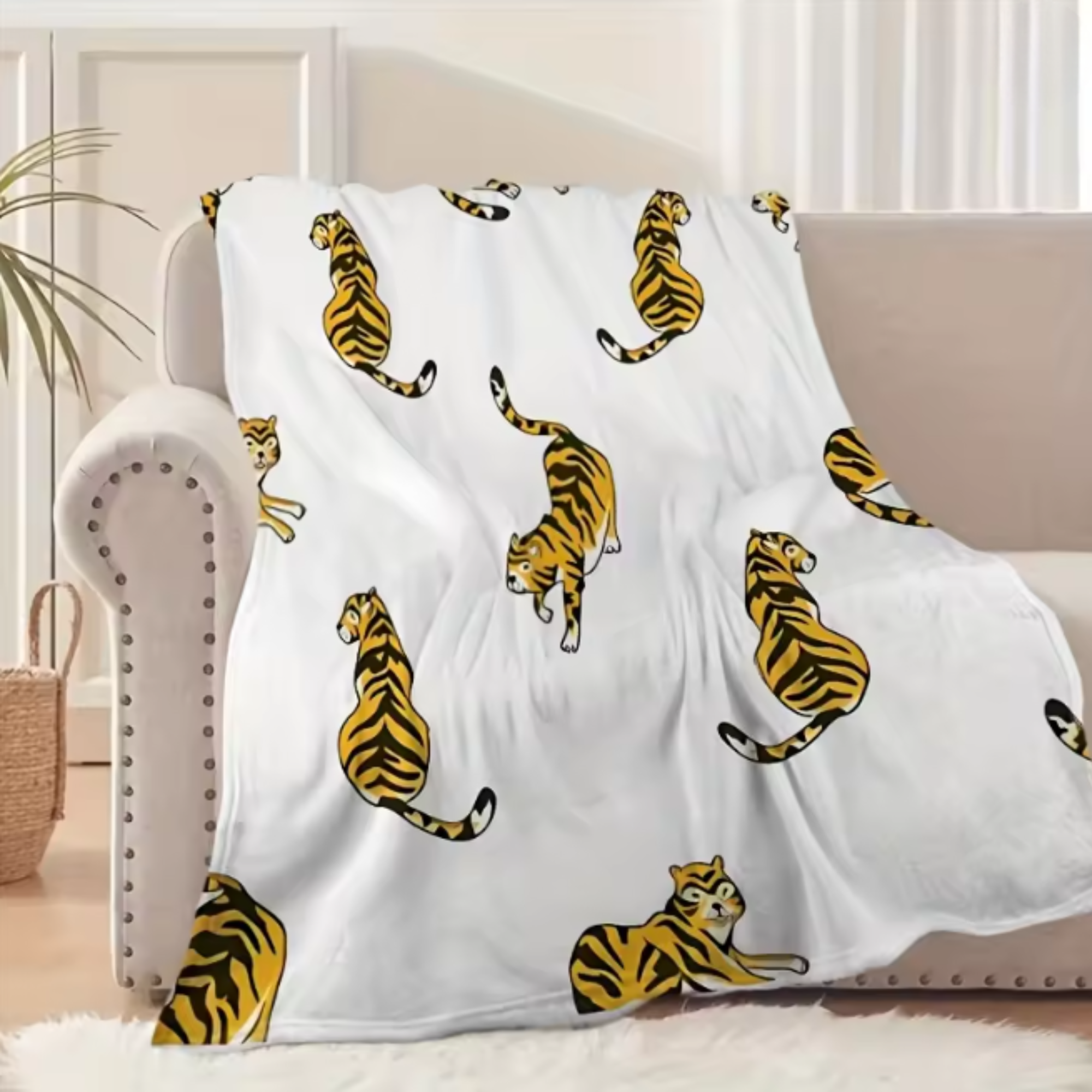 Cute Tiger Print Throw Blanket - Image 4